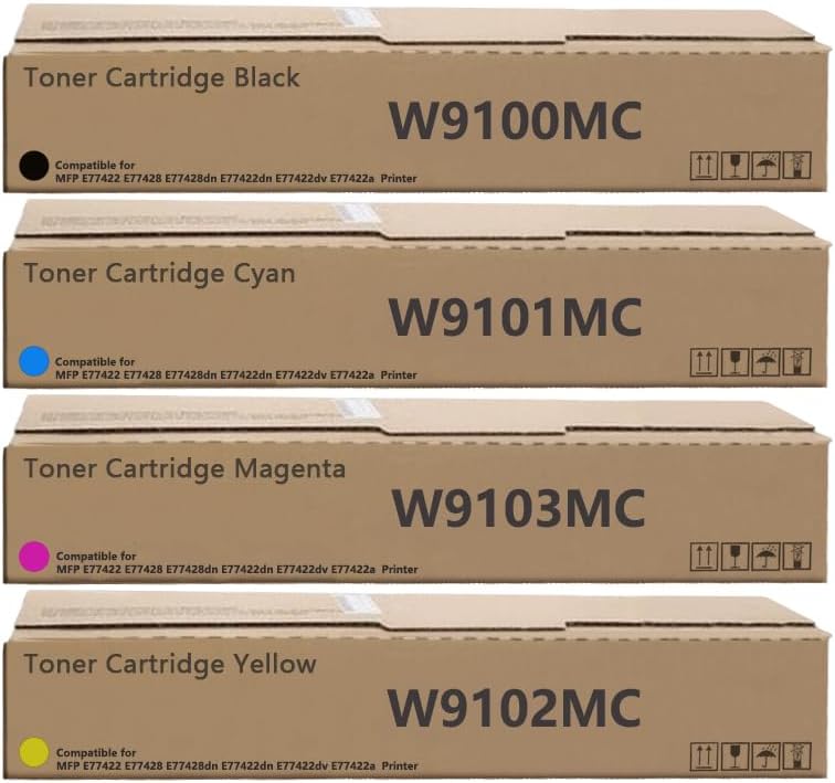 W9100MC W9101MC W9102MC W9103MC Toner Cartridge Replacement for Managed MFP E77428 E77422 E77428dn E77422dn E77422dv E77422a Series Printers.4-Pack Black Cyan Magenta Yellow