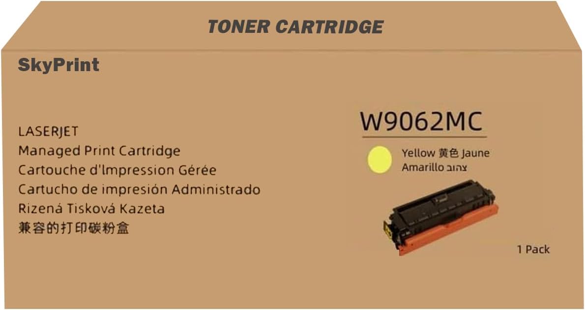 1 Pack W9062MC W9062 Yellow Toner Cartridge Compatible with Color Managed E55040 E55040DW E57540 E57540dn E57540C Printer