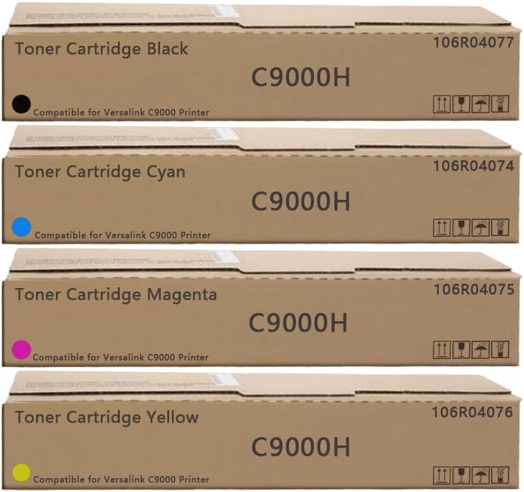 C9000 High Yield Toner Cartridge Replacement for Xerox VersaLink C9000 Printer Cartridge 106R04077 106R04074 106R04075 106R04076