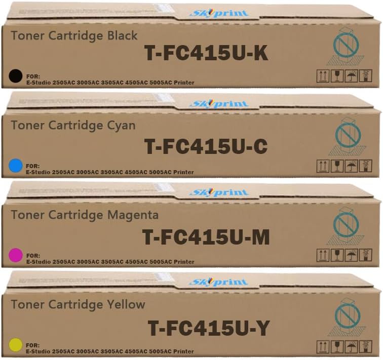 4515AC T-FC415U Toner Cartridge Compatible with T0SHIBA T-FC415U-K T-FC415U-C T-FC415U-M T-FC415U-Y use for T0SHIBA E-Studio 2515AC 3015AC 3515AC 4515AC 5015AC Printer.