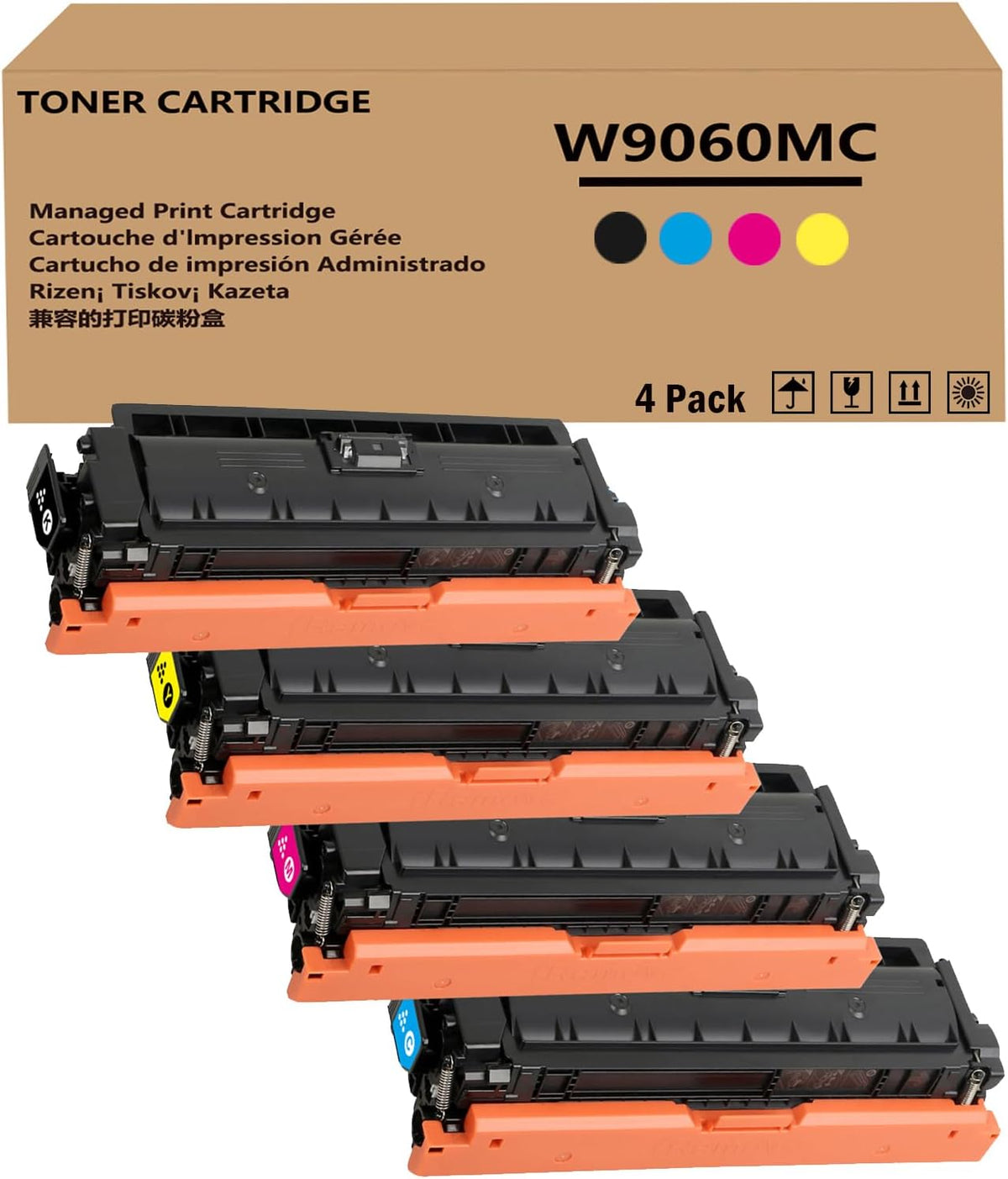 W9060MC W9061MC W9062MC W9063MC Toner Cartridge Compatible with Color Managed E55040 E55040DW E57540dn E57540 E57540C Series Printer