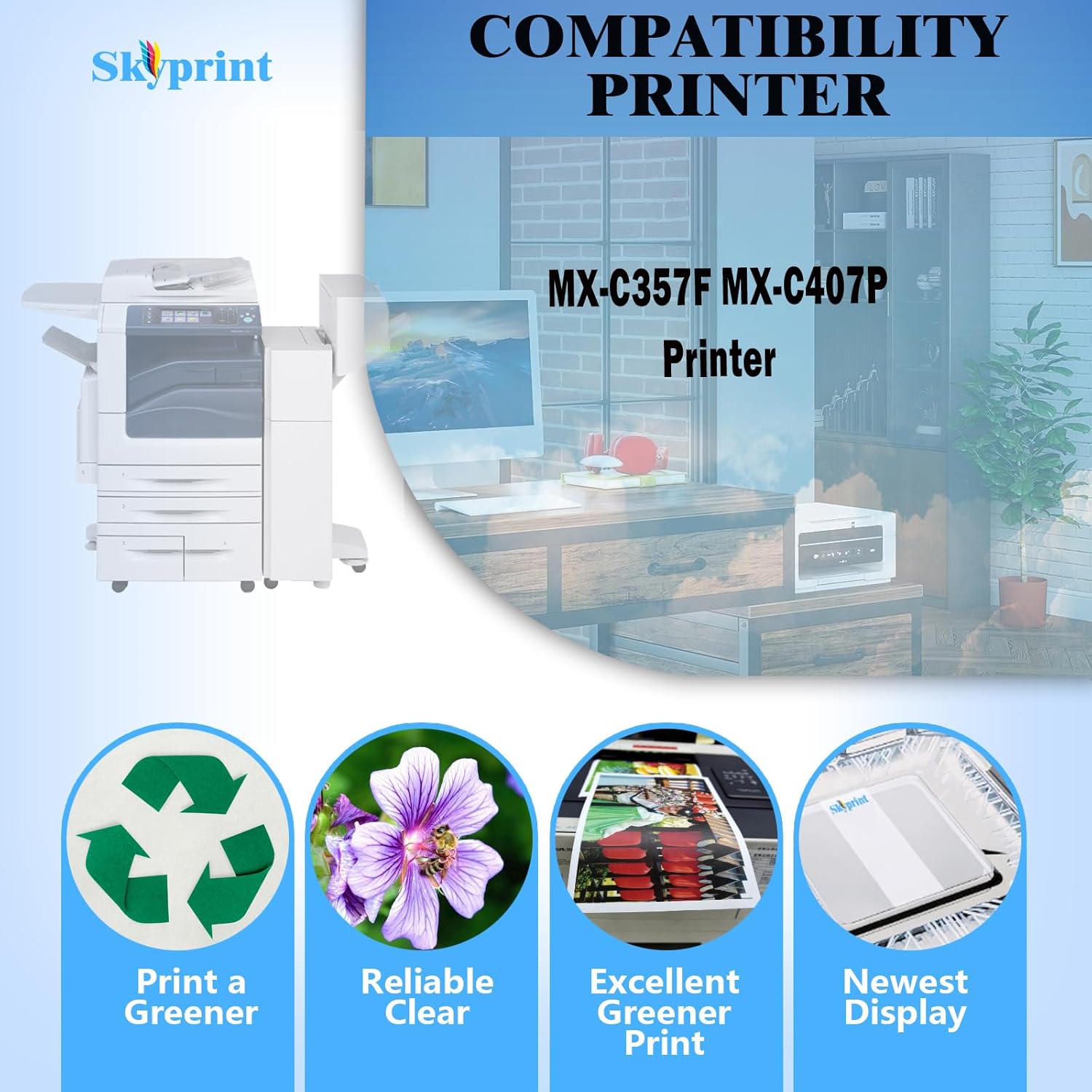 Compatible MX-C35T MX-C35TB Black Toner Cartridge Use for Sharp MX-C35TB Toner for Sharp MX-C357F MX-C407P Printer