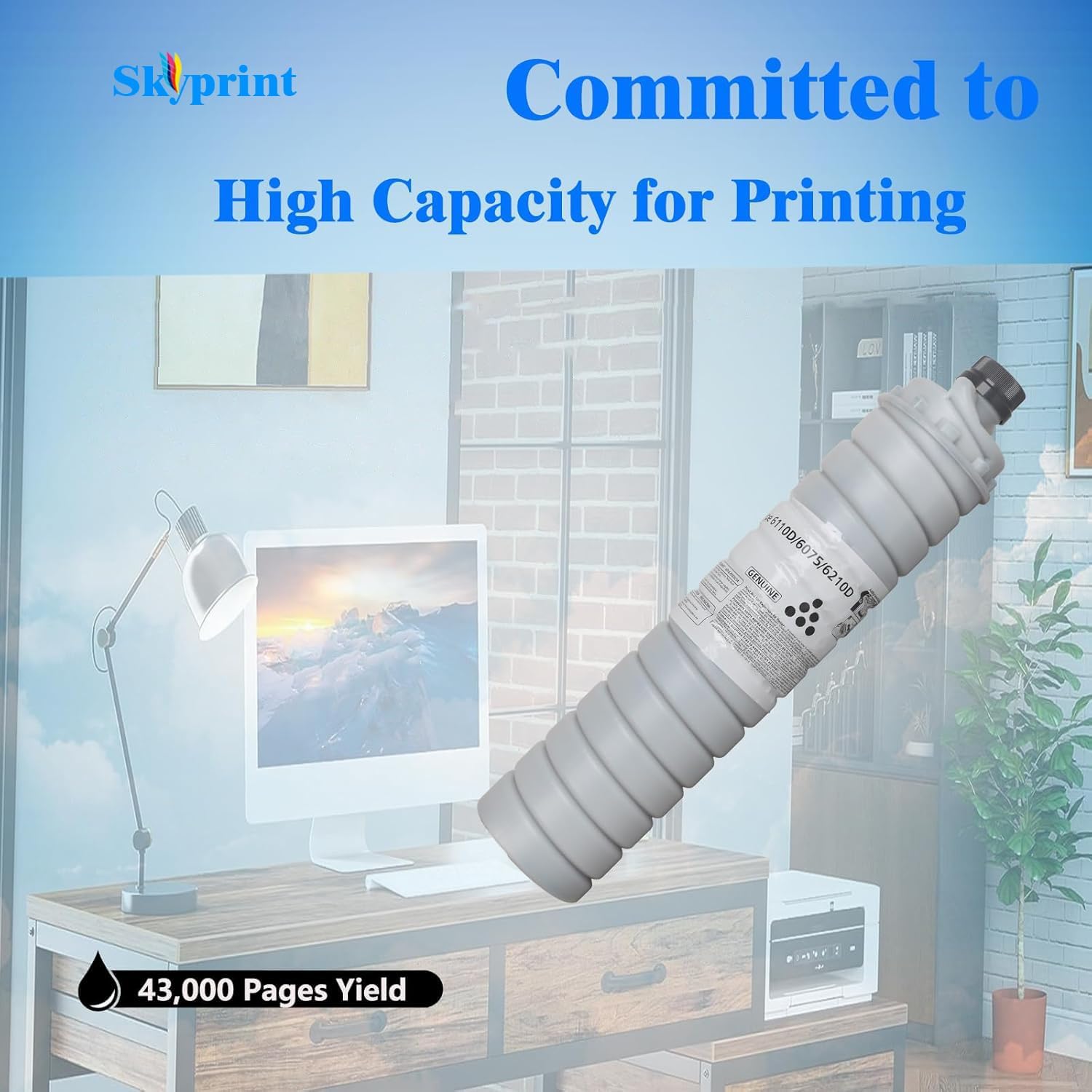 6110D 6075 Toner Cartridge Black Compatible with Ricoh IM7000 IM8000 IM9000 Aficio 1060 1075 2051 2060 2075 MP5500 MP6000 MP6001 MP6002 6500 7000 7502 7500 MP8000 Printer