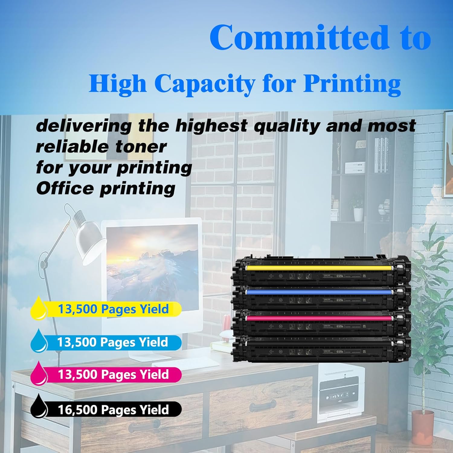 659A Black Toner Cartridge Compatible with W2010A Toner Use for Color Enterprise MFP M776DN M776 M776ZS M776Z M856 M856DN M856X Printer