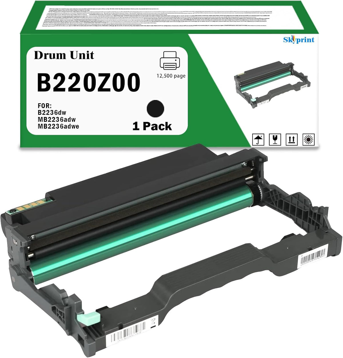 B220Z00 Black Imaging Unit 1-Pack B2236 Drum Unit Replacement for Lexmark B2236dw MB2236adw MB2236adwe Printer(12,500 Pages)