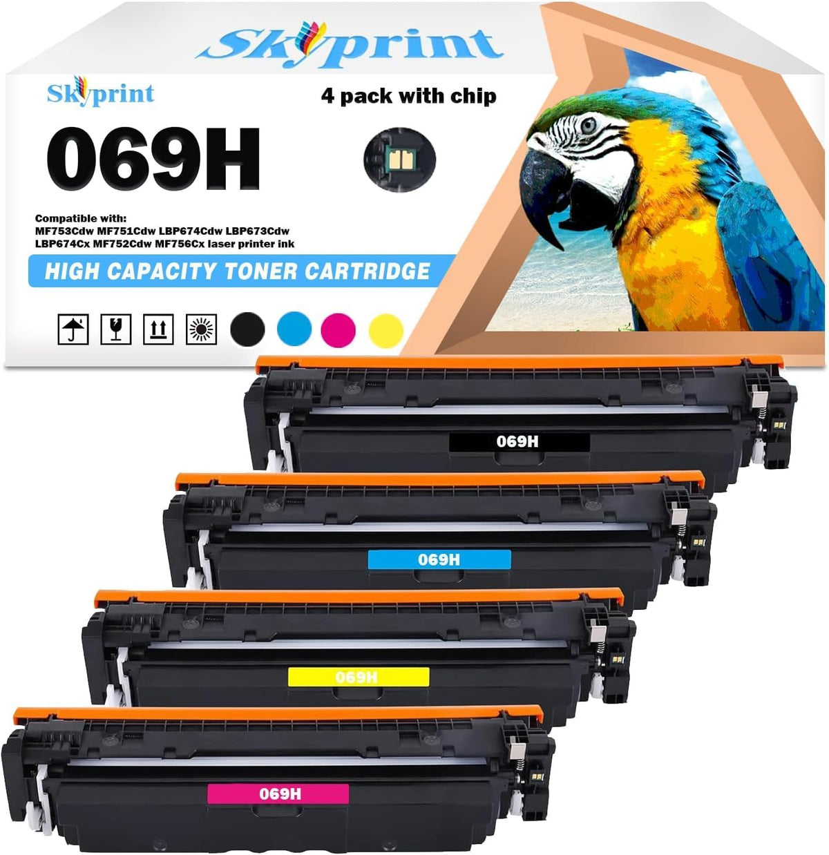 069H 069 High Capacity Toner Cartridge Compatible with Canon 069H 069 Toner use for Canon Color imageclass MF753Cdw MF751Cdw LBP674Cdw