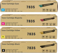 High Yield 7525 Toner Cartridge Replacement for Xerox Workcentre 7830 7835 7845 7855 7970 7525 7530 7535 7545 7556 Printers.Black Cyan Yellow Magenta