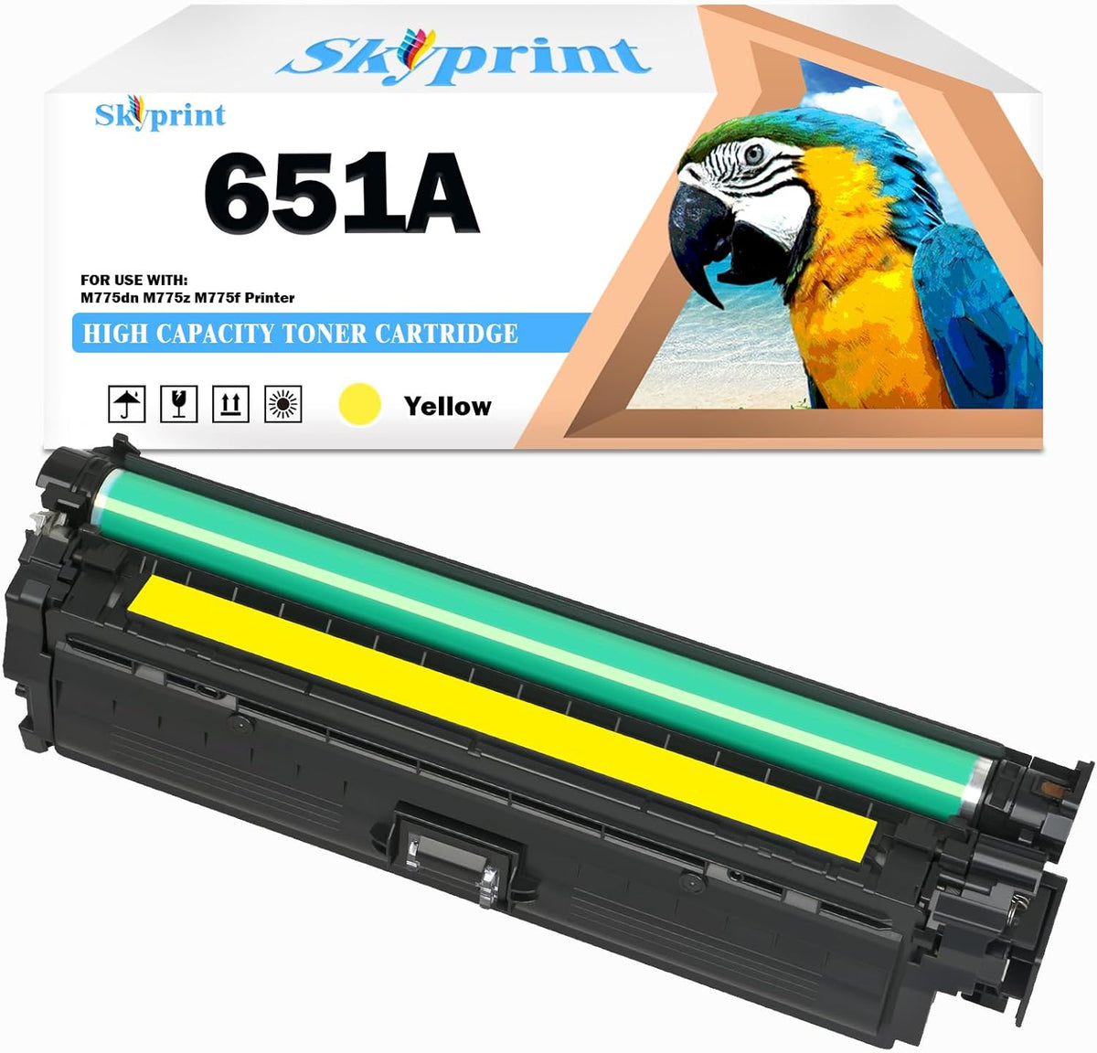 1-Pack 651A Toner Cartridge Yellow Replacement for 651A Toner Color MFP M775 M775z+ M775z M775dn M775f Printer (CE342A)