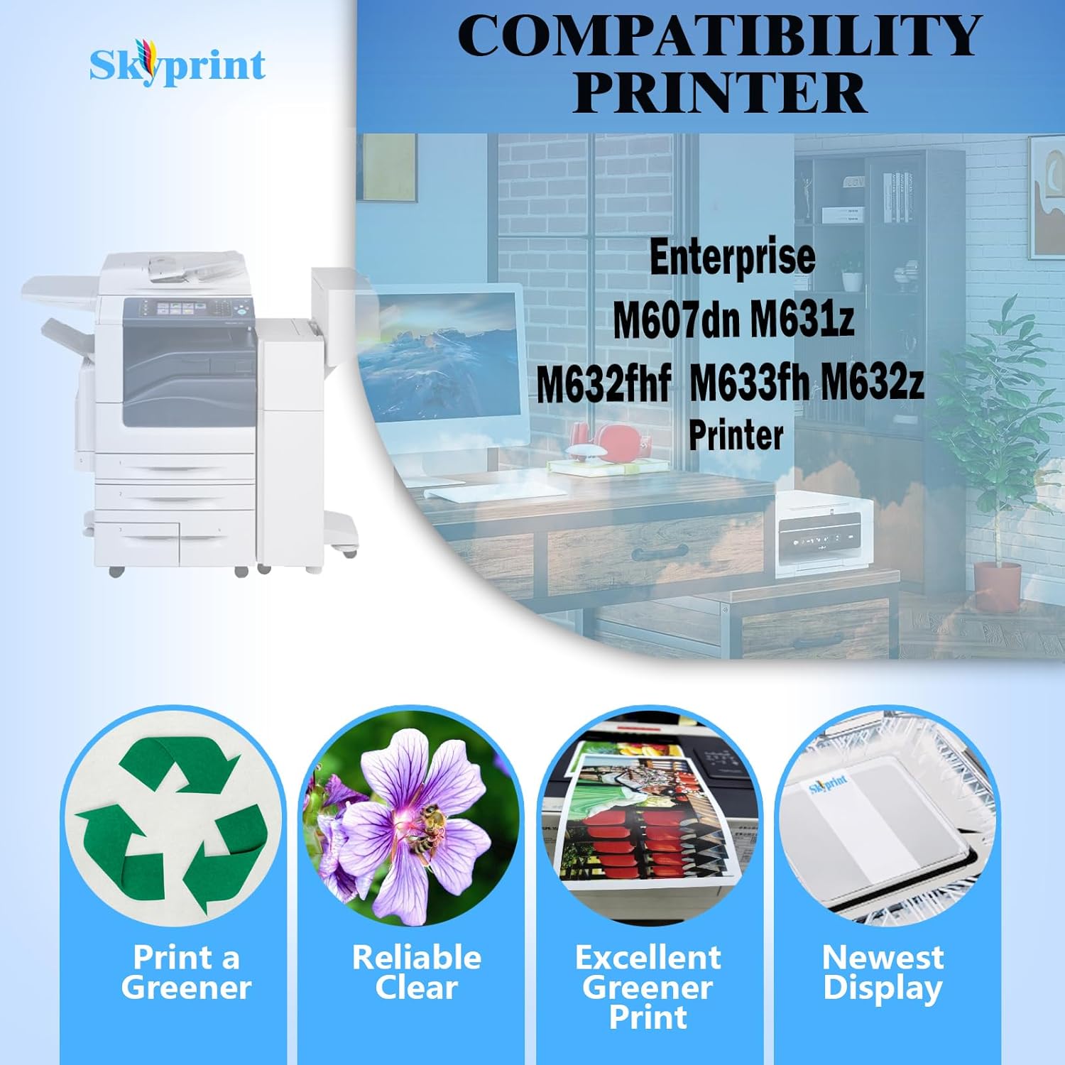 37Y CF237Y Compatible with New Chip Black Toner Cartridge Use for Enterprise M607dn Enterprise MFP M631z M632fhf MFP M633fh Flow MFP M632z Series Printer