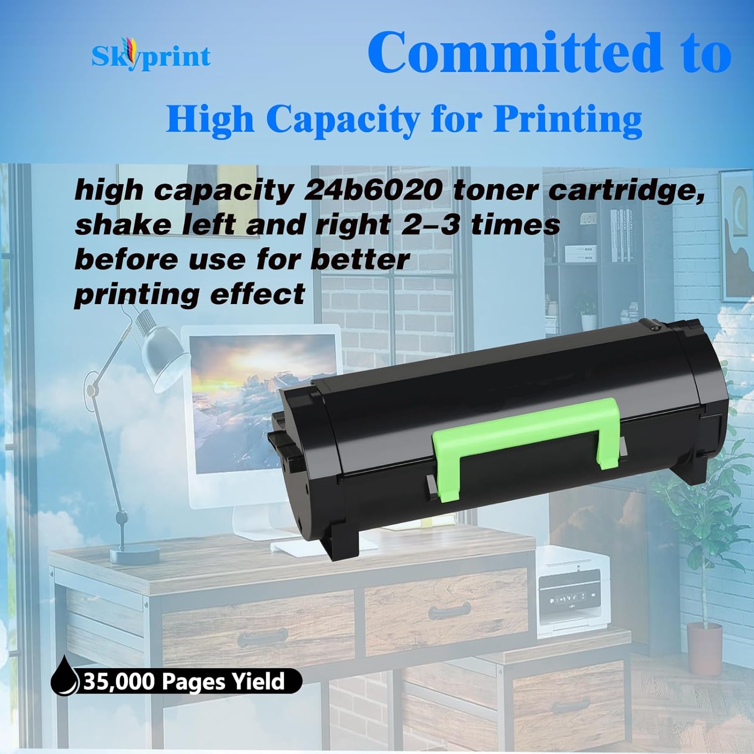 24B6020 Black Toner Cartridge Compatible with Lexmark XM7155 XM7155X XM7163 XM7163X XM7170 XM7170X Printers.35,000 Pages