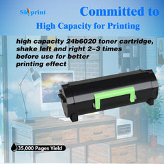 24B6020 Black Toner Cartridge Compatible with Lexmark XM7155 XM7155X XM7163 XM7163X XM7170 XM7170X Printers.35,000 Pages