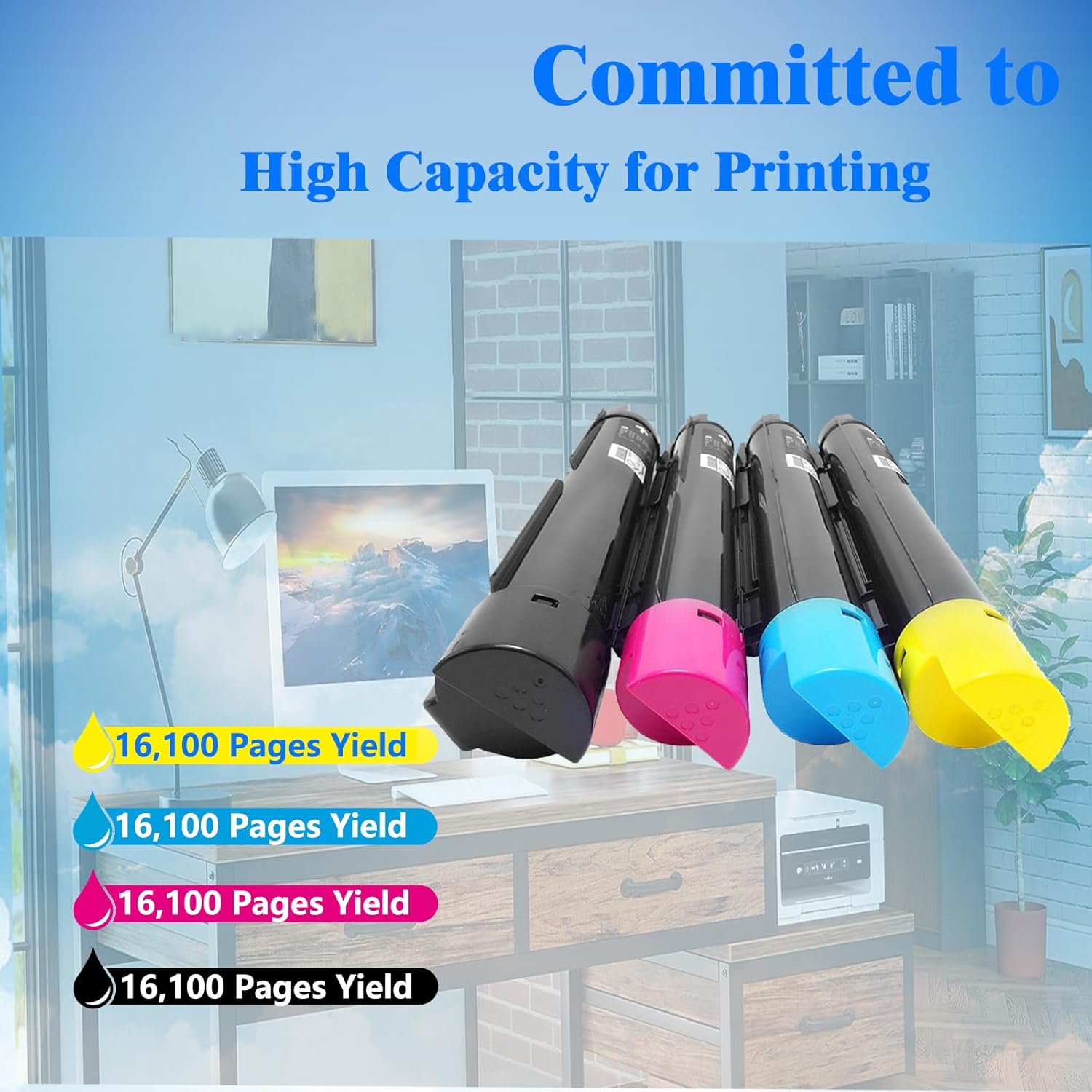 Compatible 106R03741 Black Toner Cartridge Replacement for Xerox C7020 C7025 C7030 Toner VersaLink C7020 C7025 C7030 Printers.