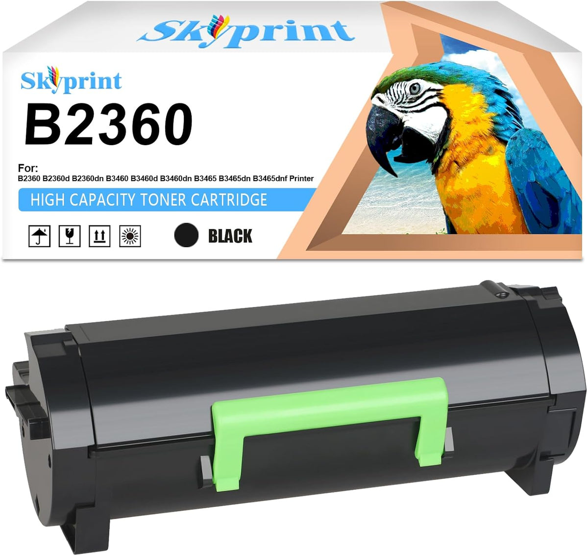 Compatible B2360 B2360dn Black Toner Cartridge Replacement for Dell B2360 B2360d B2360dn B3460 B3460d B3460dn B3465 B3465dn B3465dnf Printer 8,500 Pages 331-9805