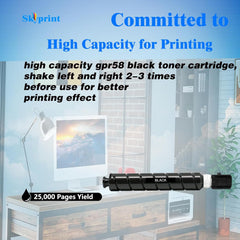 GPR58 GPR-58 Black Toner Cartridge Compatible with Canon GPR-58 Toner use for ImageRunner Advance C256 C356 DX C257 C357 Printers