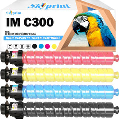 4-Pack IM C300 IM C400 IMC300 IMC400 Toner Cartridge Black Cyan Magenta Yellow Compatible with Ricoh 842378 842379 842380 842381 for Use in Ricoh Lanier Savin IM C300F C400F C400SF