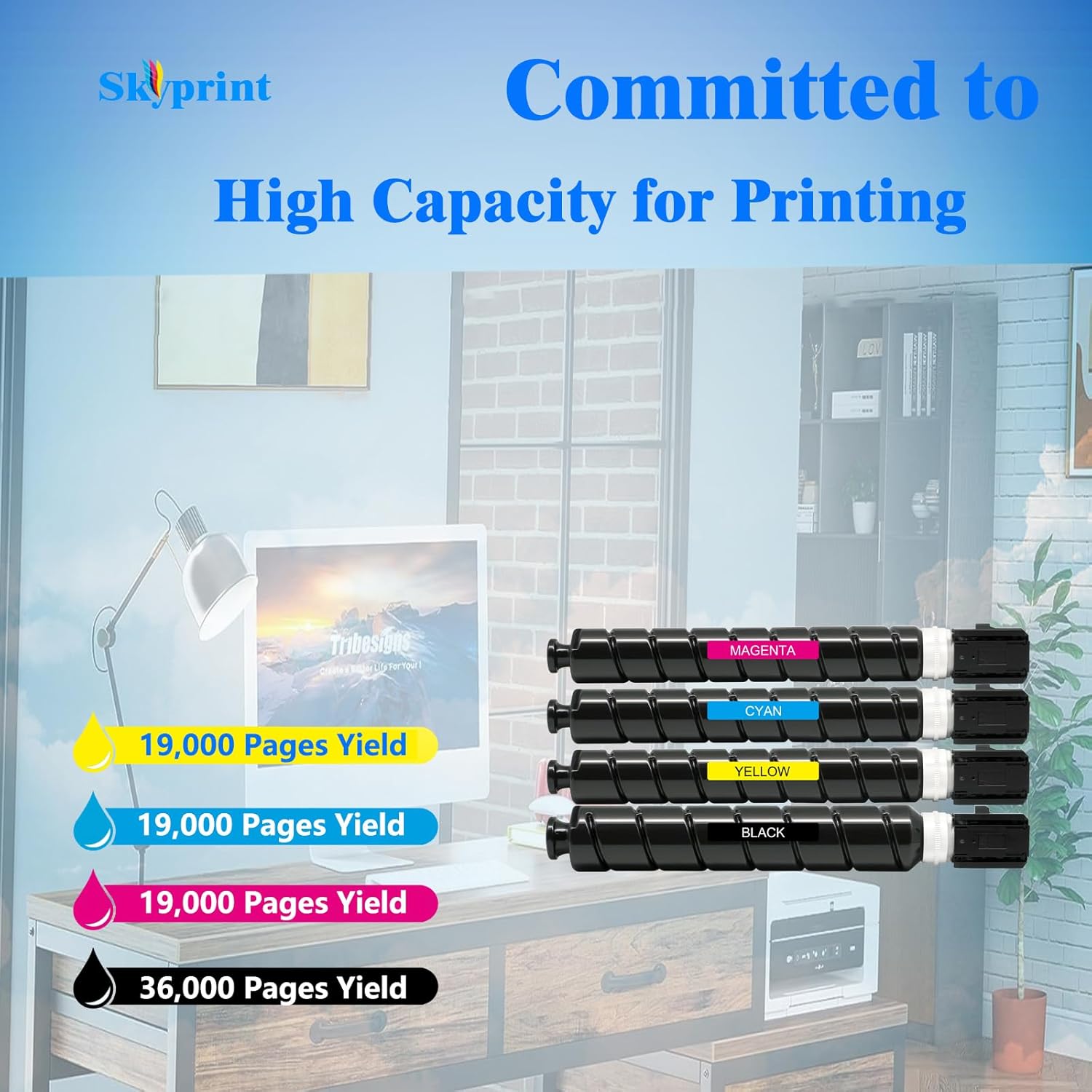 GPR53 GPR-53 Toner High Capacity Toner Cartridges Compatible for Canon ImageRunner Advance C3325i C3330i C3520i C3525i C3530i Printer.GPR53 Black Cyan Yellow Magenta