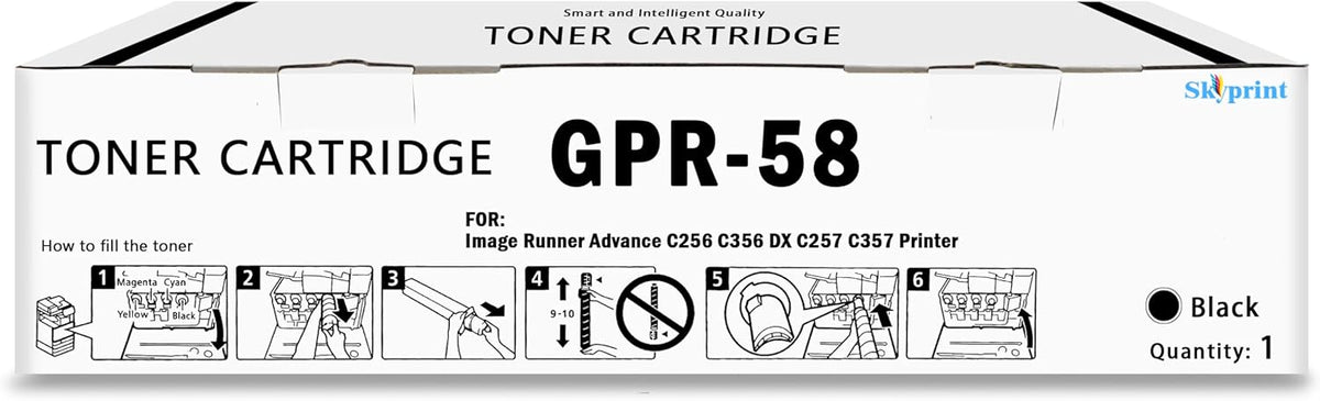 GPR58 GPR-58 Black Toner Cartridge Compatible with Canon GPR-58 Toner use for ImageRunner Advance C256 C356 DX C257 C357 Printers