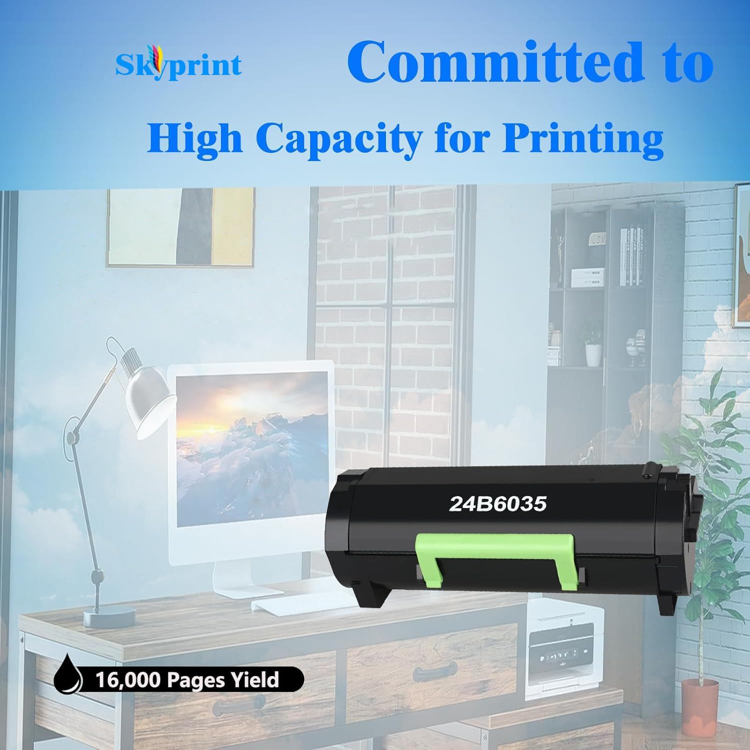 24B6035 Black Toner Cartridge 16,000 Pages Replacement for M1145 XM1145 Printer Cartridge