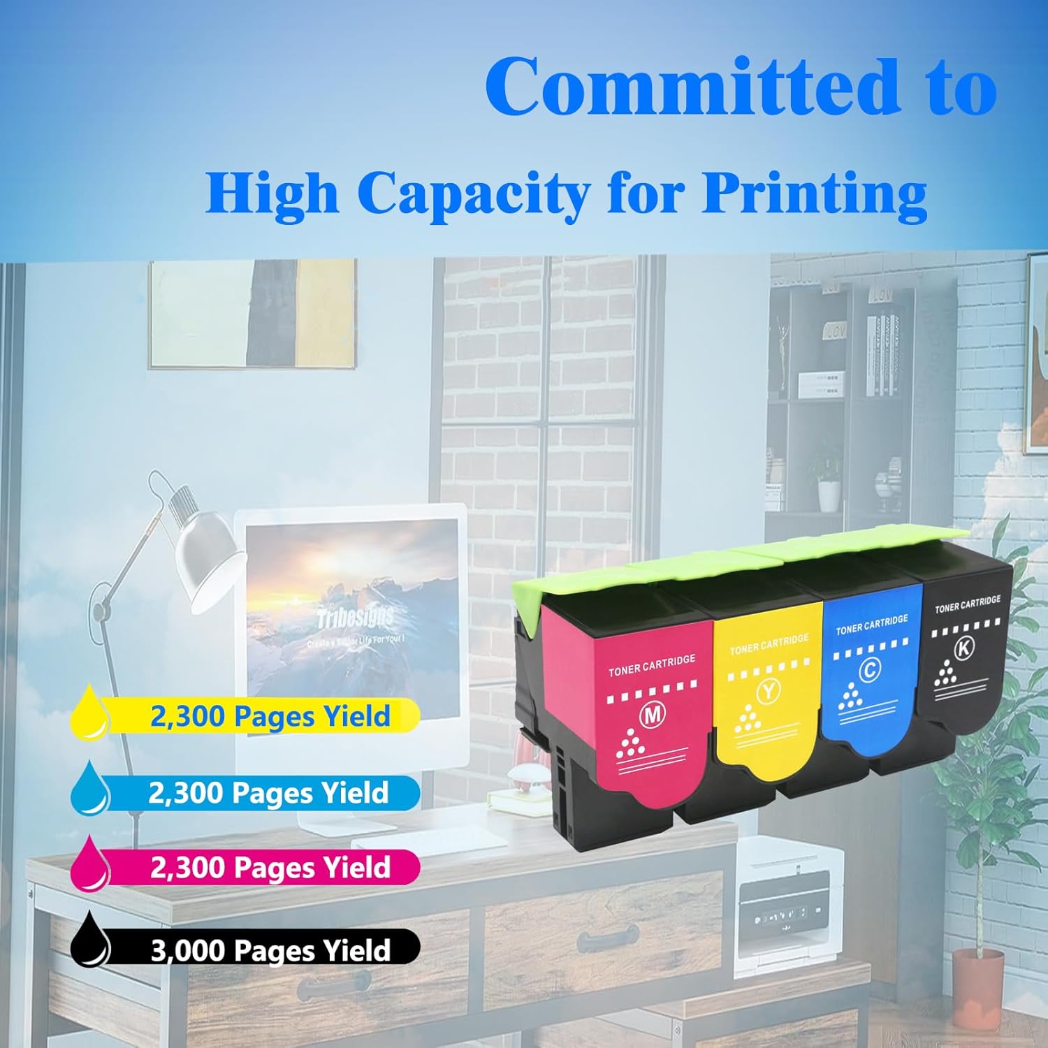 C2425 C2325 C2535 MC2325 MC2425 MC2535 MC2640 High Yield Toner Cartridge Replacement for C231HK0 C231HC0 C231HM0 C231HY0 3,000 Pages