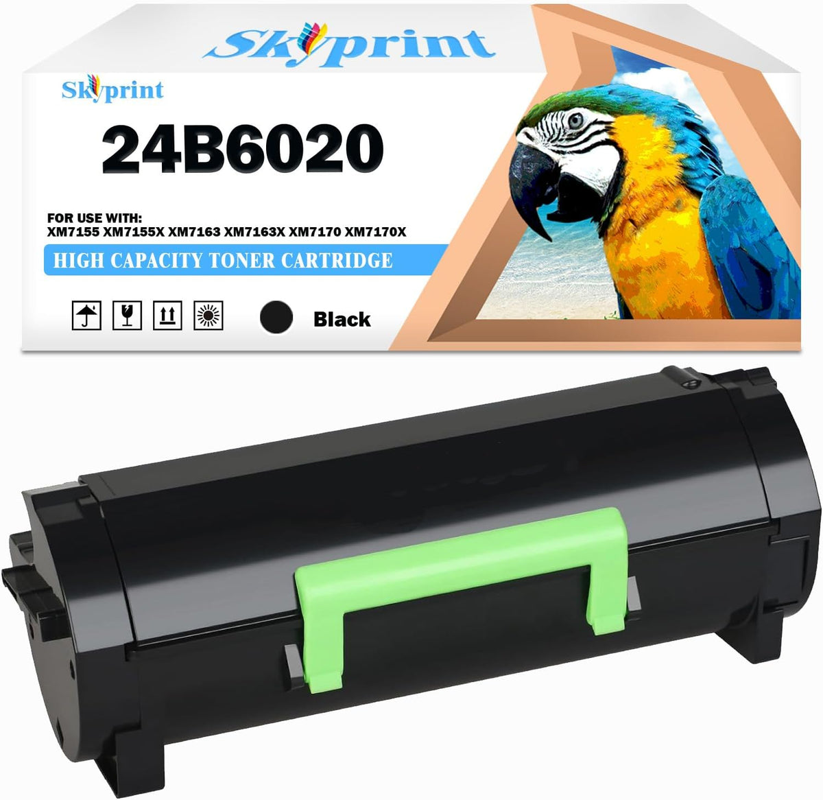 24B6020 Black Toner Cartridge Compatible with Lexmark XM7155 XM7155X XM7163 XM7163X XM7170 XM7170X Printers.35,000 Pages