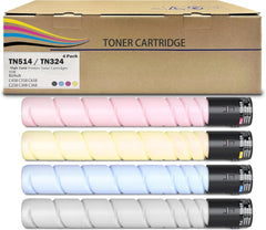 TN514 TN324 Toner Cartridge Black Cyan Magenat Yellow Compatible with Konica Minolta TN514 TN324 use for Konica Minolta Bizhub C458 C558 C658 C258 C308 C368 Printer